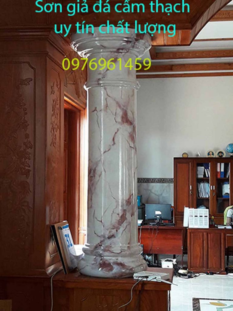 Sơn giả đá cột giả đá sơn cẩm thạch